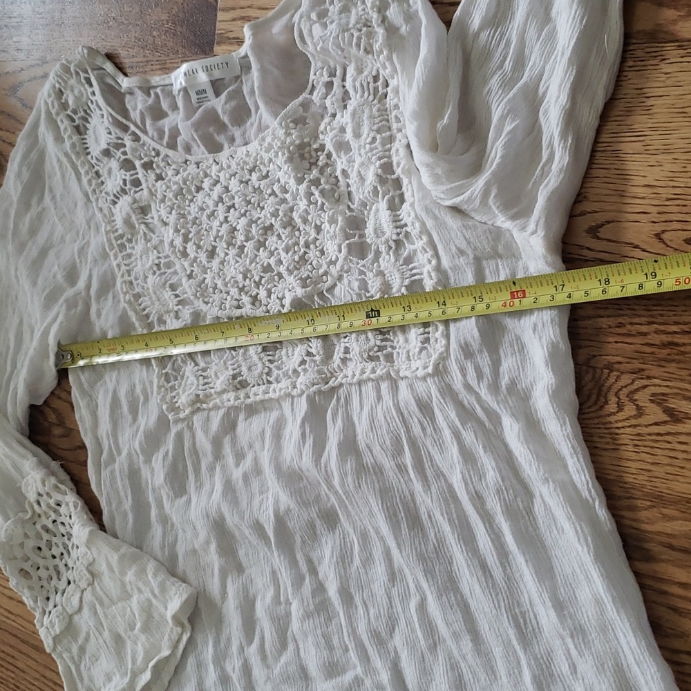 (M) Streetwear Society Crochet Cottagecore Statement Sleeves 100% Rayon - Picture 6 of 8